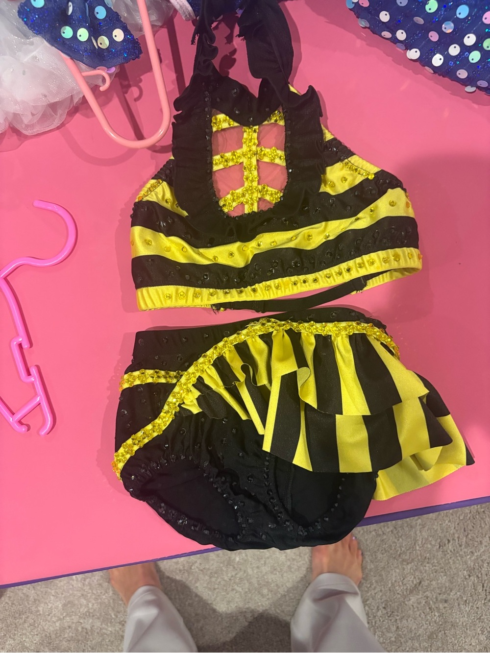 Kids Bee-Inspired Dance Costume - Black & Yellow